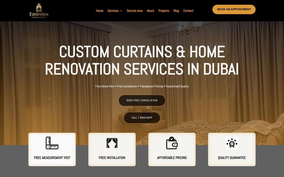 Emirates Curtain website